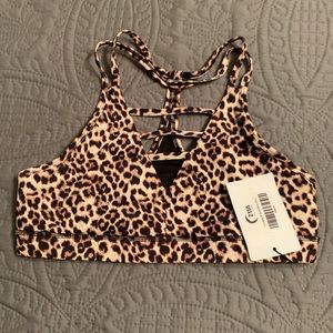 ZYIA NWT Leopard Grid Bra XL